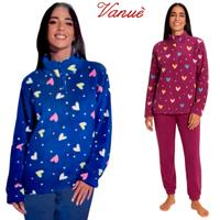 Pigiama donna invernale caldo e morbido pile coral