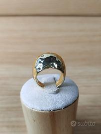 Anello regolabile donna oro in acciaio etnico