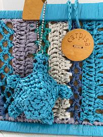 Borsa in paglia turchese Carpisa