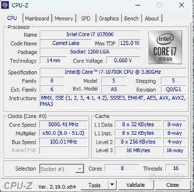 CPU Intel I7 10700K socket 1200