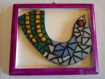 Quadro uccello mosaico