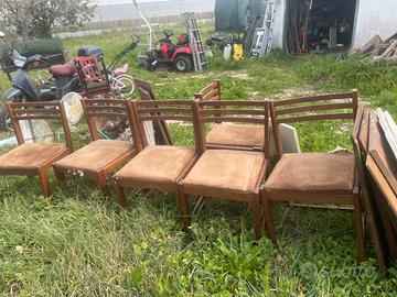 6 sedie in legno da aggiustare