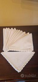 12 tovaglioli in lino bianco