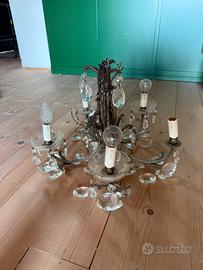 Lampadario vintage “Maria Teresa” metallo bronzato
