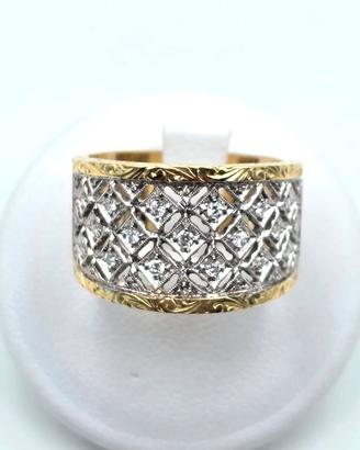 FASCIONE DUE ORI STILE BUCCELLATI DIAMANTI