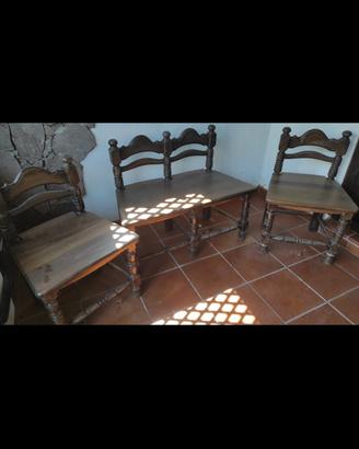 SALOTTO VINTAGE IN LEGNO MASSELLO