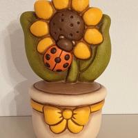 THUN - VASETTO FIORI GIRASOLE CON COCCINELLA