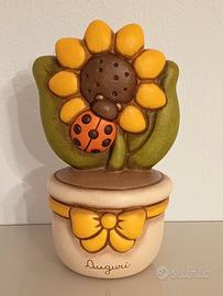 THUN - VASETTO FIORI GIRASOLE CON COCCINELLA