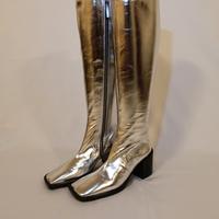 stivale pelle argento Jil Sander 