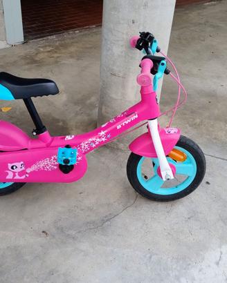 Bici bambina con rotelle e pedali applicabili