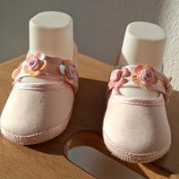 Scarpine ballerine neonata con fiorellini