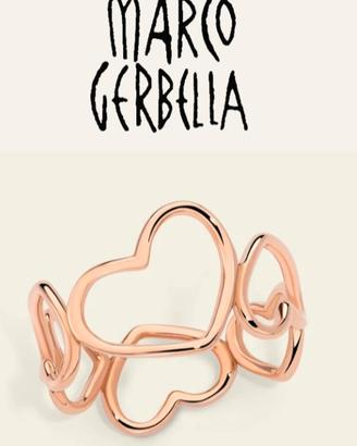 Anello con cuori oro rosa 18 kt