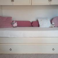 Mobile a ponte con letto ragazza avorio