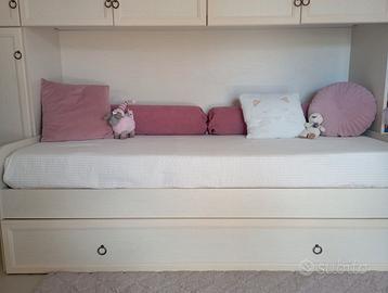 Mobile a ponte con letto ragazza avorio