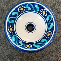 Lavabo da incasso in ceramica decorato a mano