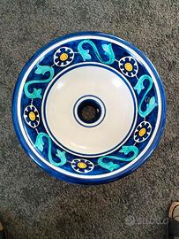 Lavabo da incasso in ceramica decorato a mano