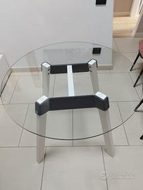 Tavolo Calligaris con piano in cristallo + 4 sedie