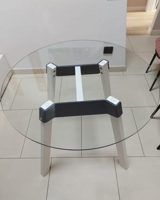 Tavolo Calligaris con piano in cristallo + 4 sedie