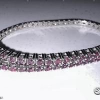 BRACCIALE TENNIS ORO 18kt. RUBINI PINKISH