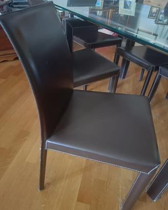 TAVOLO IN VETRO CON 6 SEDIE
