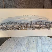 Stampa skyline montagne da Milano