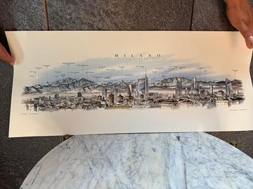 Stampa skyline montagne da Milano
