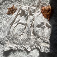 Top a fascia arricciato con volanti