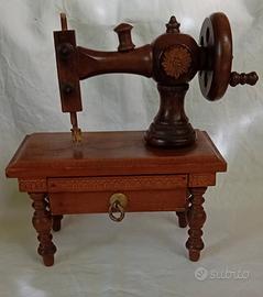 Macchina da cucire mignatura legno con cassetto