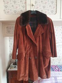 Cappotto renna con collo in visone