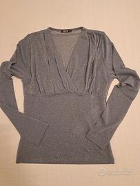 Maglia Nuna Lie tg L azzurro grigio lurex