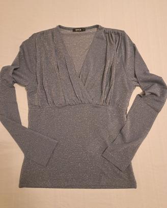 Maglia Nuna Lie tg L azzurro grigio lurex