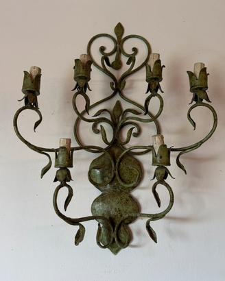 CoppiaLampada applique da parete ferro battuto