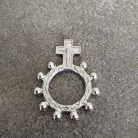 Rosario Argentato da dito bifacciale 