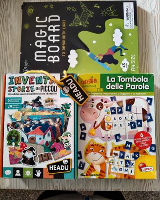 Inventa storie+lavagna+tombola parole