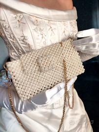 Borsa gioiello da cerimonia in perle. Handmade 