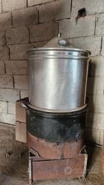 Pentola acciaio inox bollitura bagno d'olio