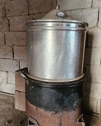 Pentola acciaio inox bollitura bagno d'olio
