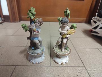 2 statuine "quattro stagioni" stile Capodimonte 