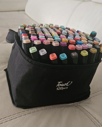 Confezione 120 colori brush pen 