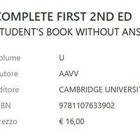 Libro di inglese COMPLETE FIRST