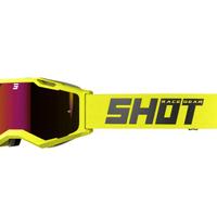 MASCHERA MOTO CROSS SHOT IRIS GIALL LENTE SPECCHIO