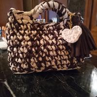 borsa in fettuccia bicolore 