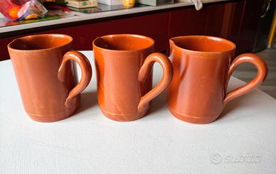Set tazze in ceramica artigianale vintage