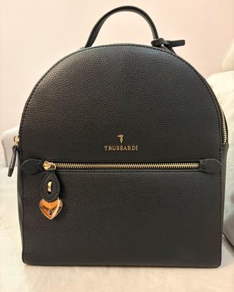 Zaino Trussardi con lucchetto e logo NERO