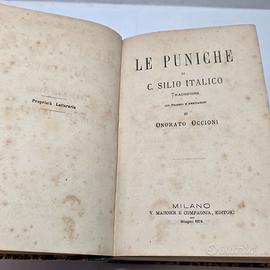 Libro Antico 1878 - Le Puniche di C. Silio Italico