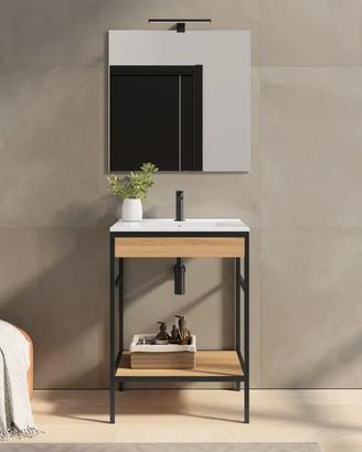 Mobile bagno con lavabo integrato e specchio Axis