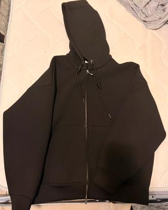 Felpa Zara nera con cappuccio, zip, taglia M