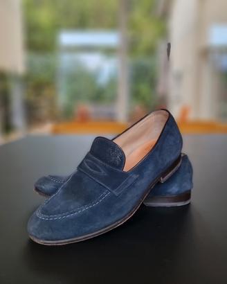 Mocassini scarpe Doucal's effet vintage Blu - 40,5