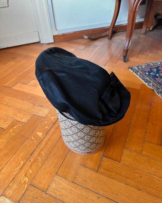 Cappello vintage shantung di seta anni 50 nero