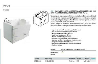 Vasca, con porta, per anziani e disabili